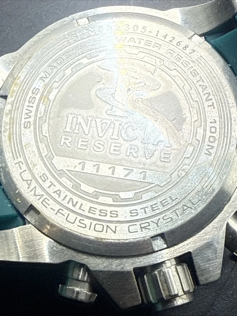 Invicta Men's Black Dial Sport Watch with Green Accents